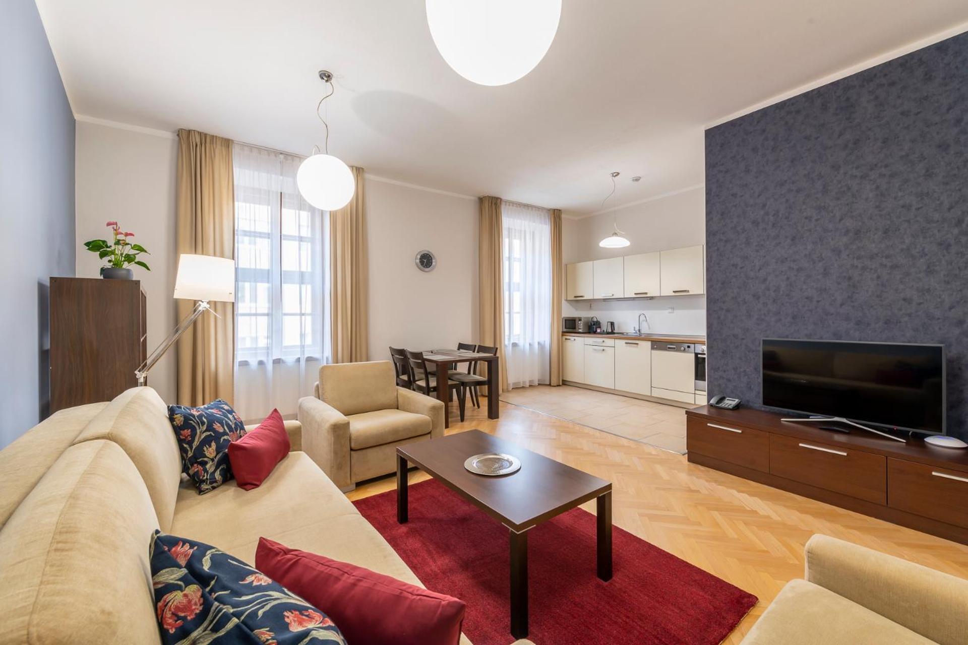 Rezidence Ostrovni Aparthotel Prag Rum bild
