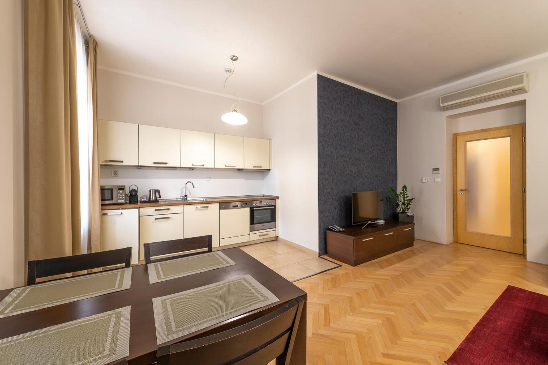 Rezidence Ostrovni Aparthotel Prag Rum bild